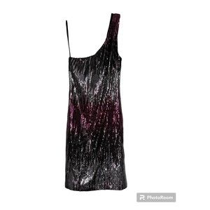 Charlotte Russe One Shoulder Dress, Stretchable Bodycon Multicolor Size Small‎